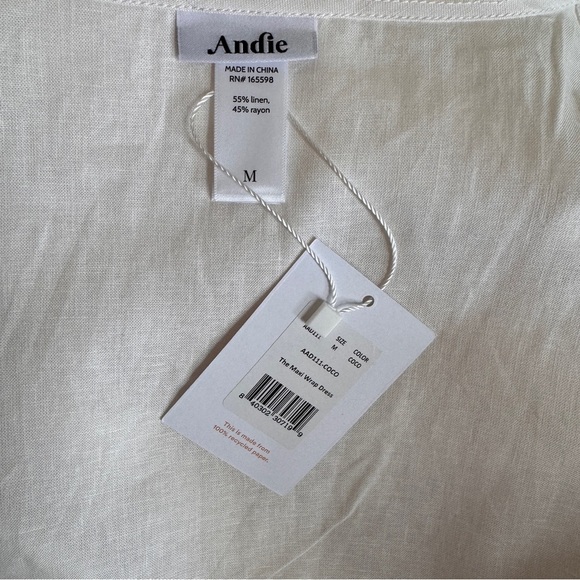 Andie Swim White Linen Sleeveless V Neck Wrap Maxi Womens Size M Swim Cover Up - Picture 12 of 15
